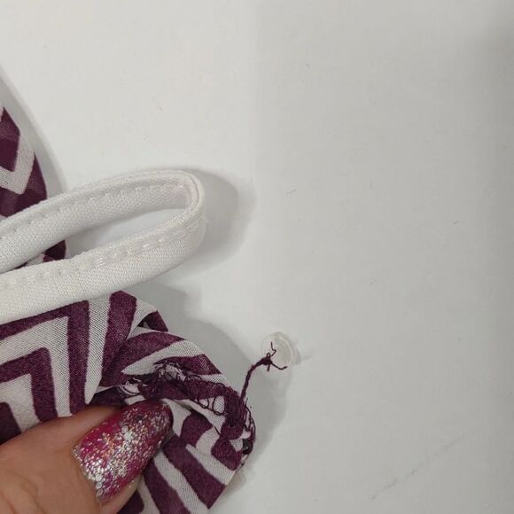 Dress Barn Roll-tab Striped Layered Tunic Blouse Purple and White size Small - Picture 10 of 16